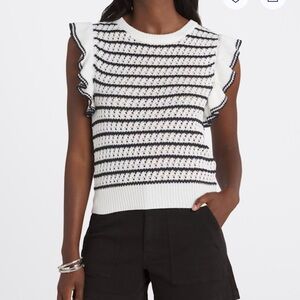 Gilli Black and White Ruffle Sleeve Top from Stitch Fix